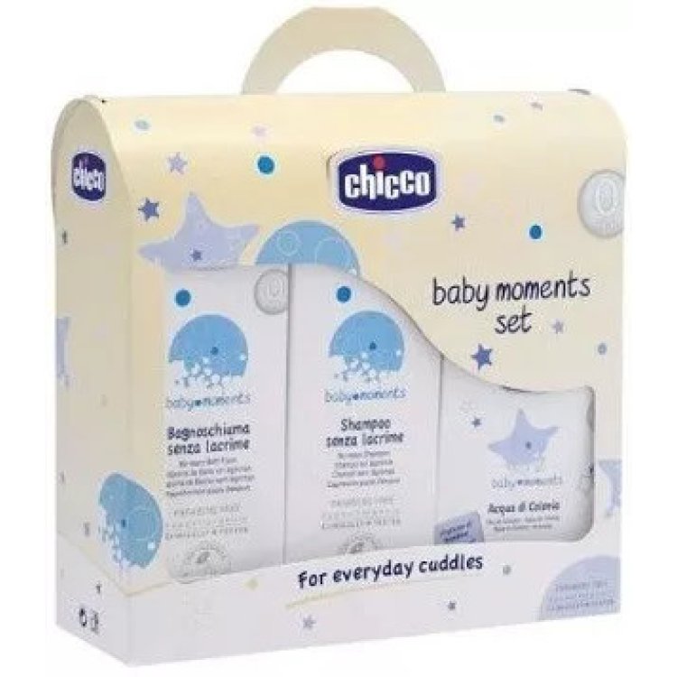 Chicco Set Bagno Baby Moments con Bagnoschiuma, Shampoo e Colonia