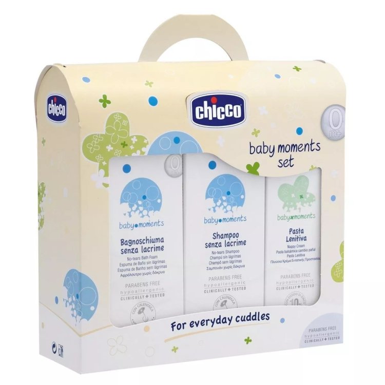 Chicco Baby Moments Set Regalo: Bagnoschiuma, Shampoo e Pasta Lenitiva