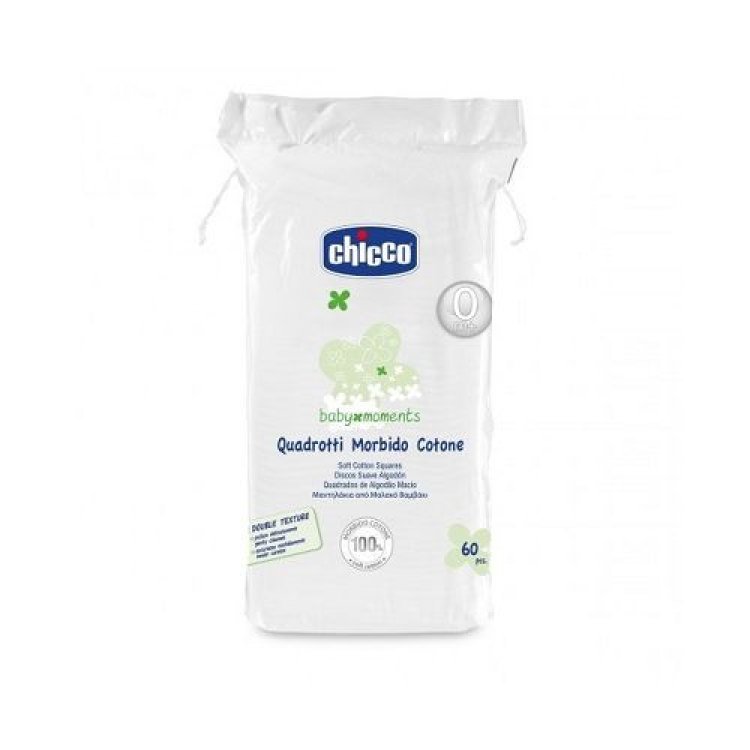 Chicco Quadrotti Morbido Cotone Igiene Bambino 60 Pezzi