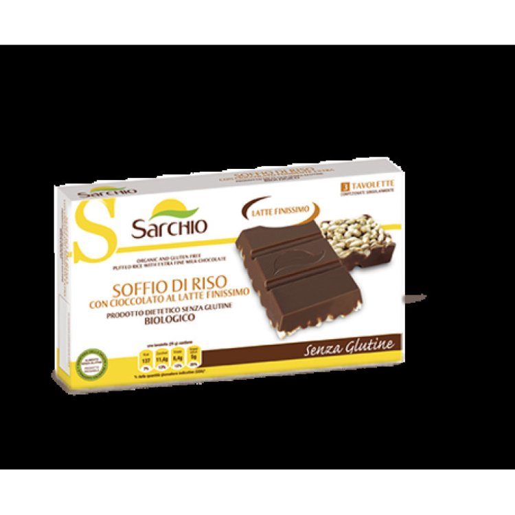Sarchio Soffio di Riso Cioccolato al Latte Snack Senza Glutine 25 g