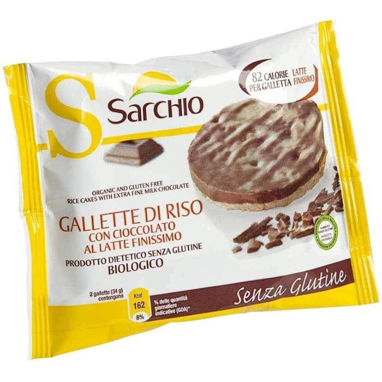Sarchio Gallette di Riso con Cioccolato al Latte Senza Glutine 34 g