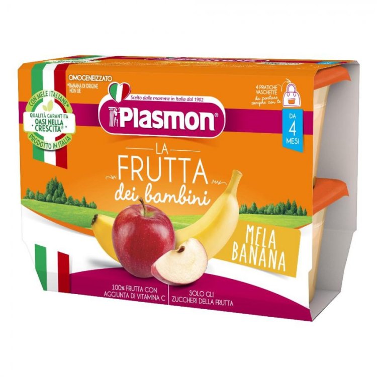 Plasmon Sapori di Natura Omogeneizzato Mela e Banana dal 4&deg; Mese - 4x100g