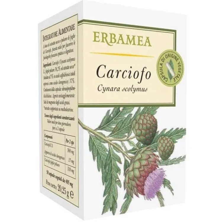 Erbamea Carciofo Integratore Funzione Epatica e Digestiva 50 Capsule