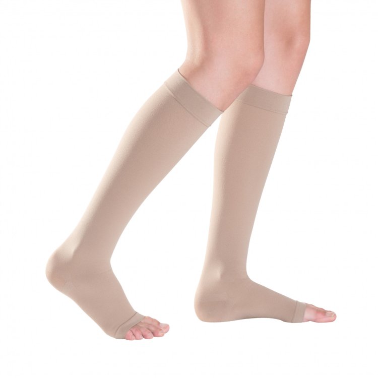 Sigvaris Cotton CO2 Gambaletto Compressivo Punta Aperta Naturale Taglia L Plus