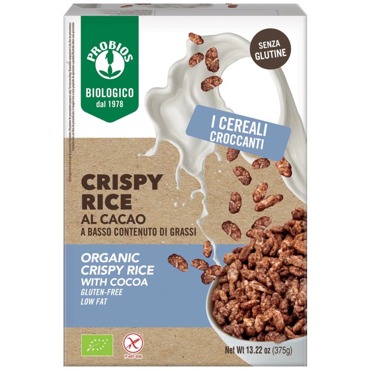 Probios Crispy Rice al Cacao Senza Glutine Cereali per la Colazione 375g