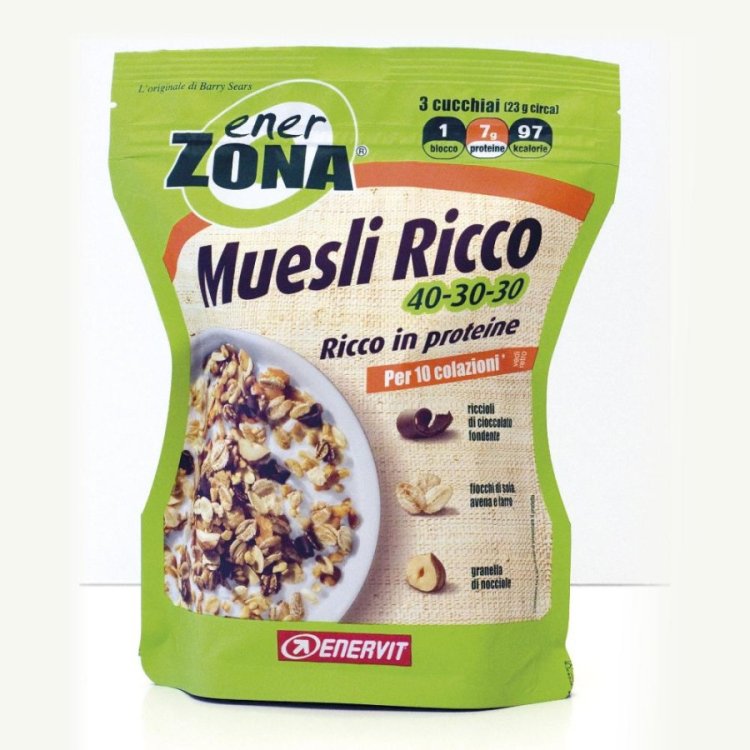 Enervit Enerzona Muesli Ricco 40-30-30 con Cioccolato Fondente 230 g