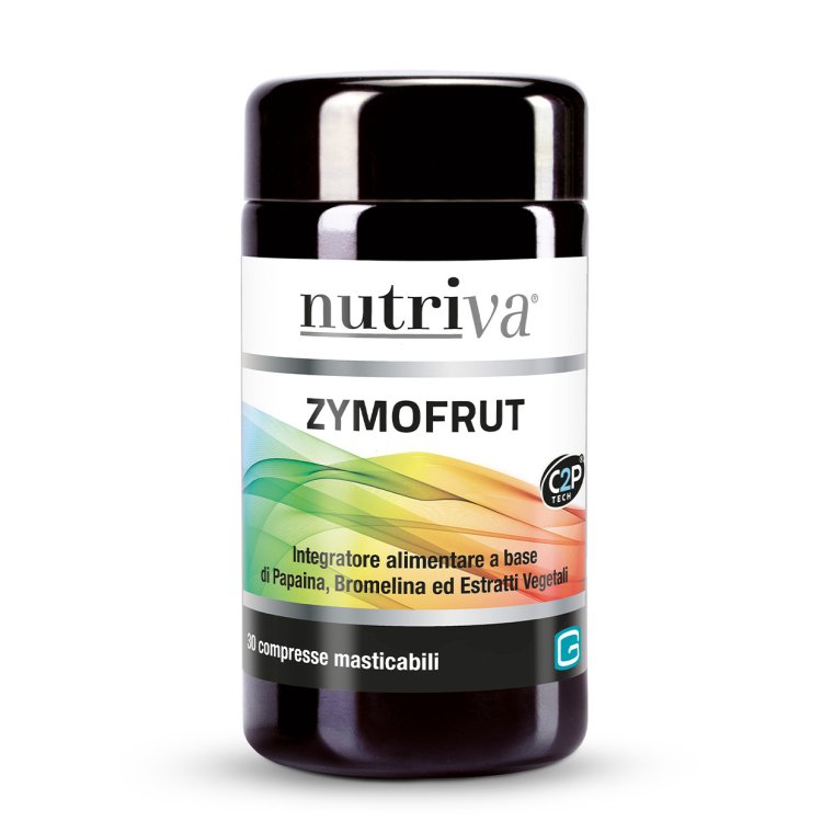 Nutriva Zymofrut Integratore Digestivo Enzimi per Digestione 30 Compresse Masticabili
