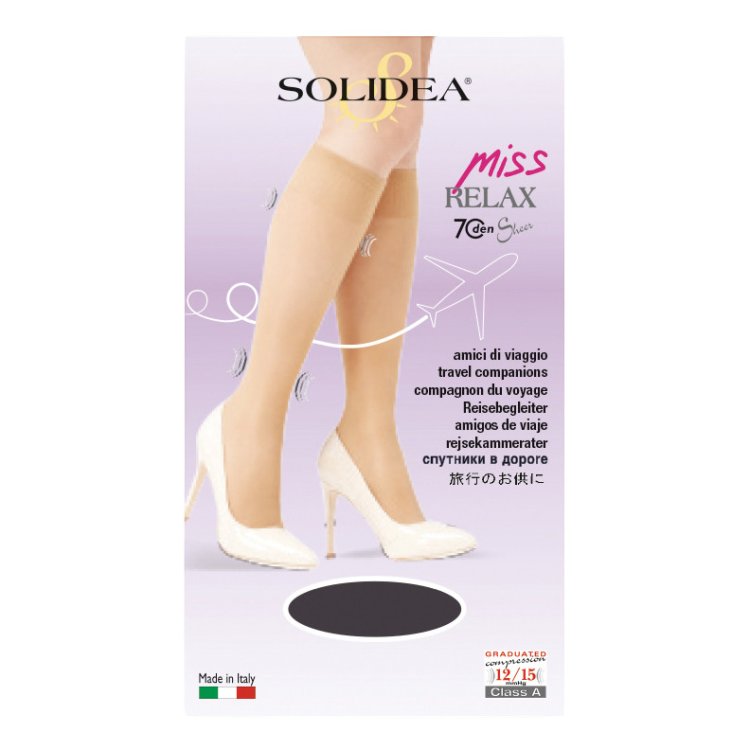 Solidea Miss Relax 70 Sheer Gambaletto Sabbia Compressione 12/15 mmHg Taglia M