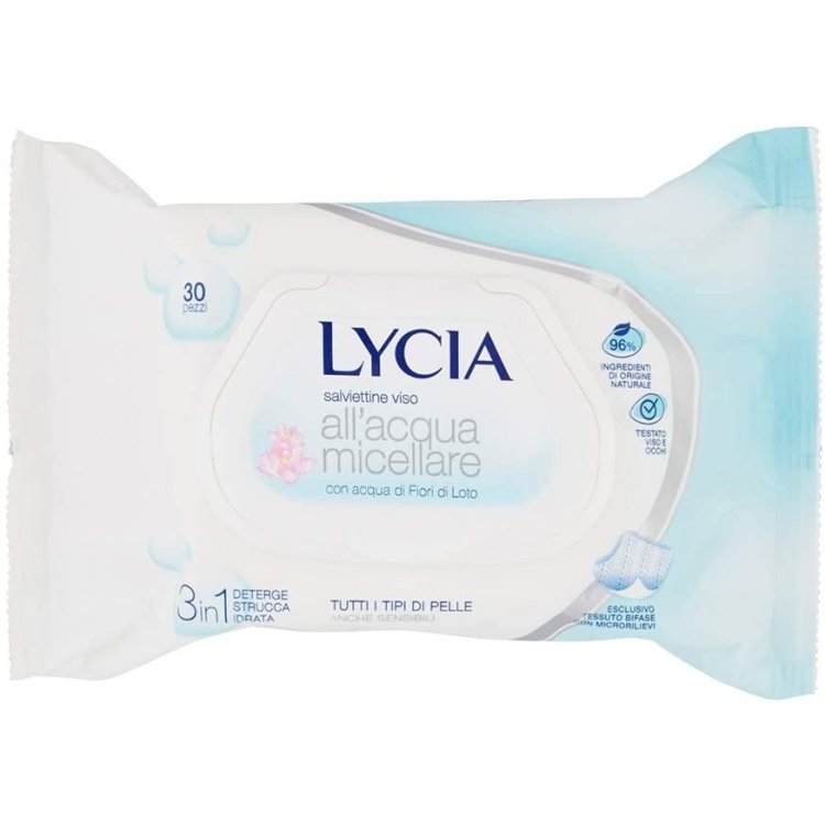 Lycia Salviettine Struccanti Viso Acqua Micellare 3in1 - 20 Pezzi Lycia Salviettine Struccanti Viso Acqua Micellare 3in1 - 20 Pezzi