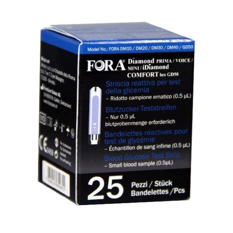 Fora Diamond GD50 Strisce Reattive per Misurazione Glicemia, 25 Pezzi