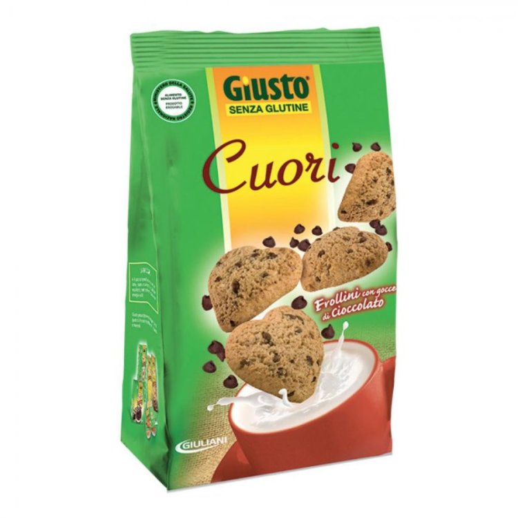 Giusto Cuori Frollini con Gocce di Cioccolato Senza Glutine 200g