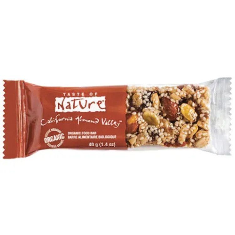 Taste Of Nature Barretta Mandorle Bio 40g Senza Glutine Vegana Snack Energetico