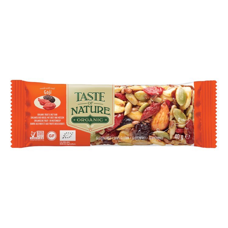 Taste Of Nature Barretta Goji Bio Vegan Senza Glutine Snack Energetico 40g