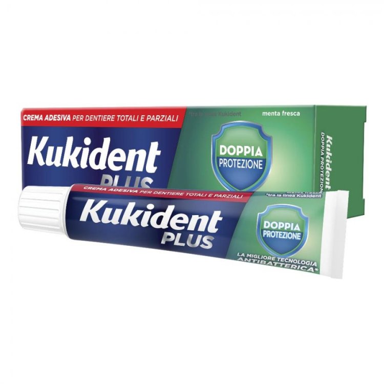 Kukident Doppia Protezione Crema Adesiva per Dentiera 40g