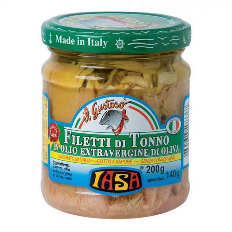 Iasa Filetti di Tonno in Olio Extravergine Oliva Bio 200g Sgocciolato