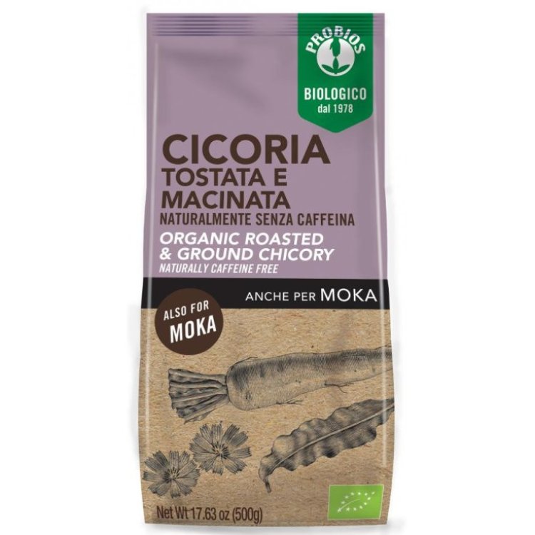 Probios Cicoria Tostata e Macinata Senza Caffeina Bevanda Calda Moka 500g