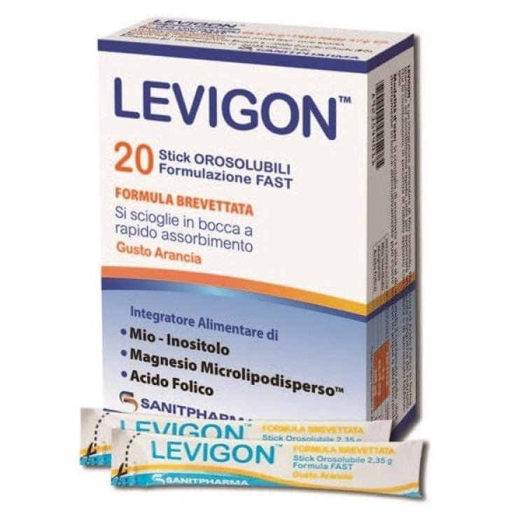 Sanitpharma Levigon Integratore Alimentare con Magnesio e Acido Folico - 20 Stick