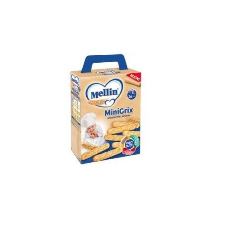 Mellin Minigrix Grissini per Svezzamento Bambini 8-36 Mesi con Vitamine 180g