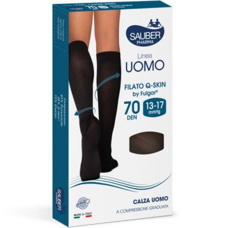 Sauber Uomo Q-Skin Calza 70 Denari Blu Taglia M