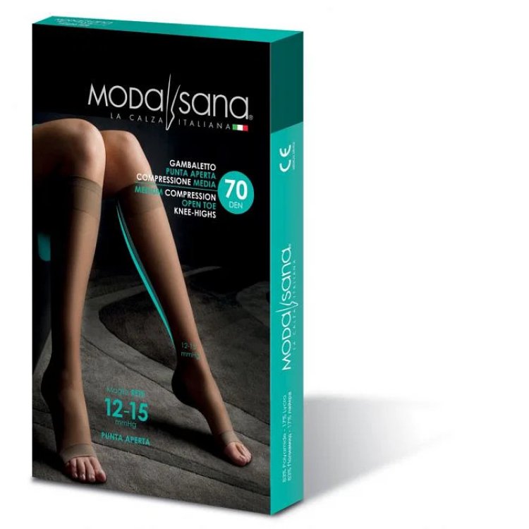 Gloria Modasana Gambaletto Punta Aperta 70 Den Nero Taglia 5 Compressione Media