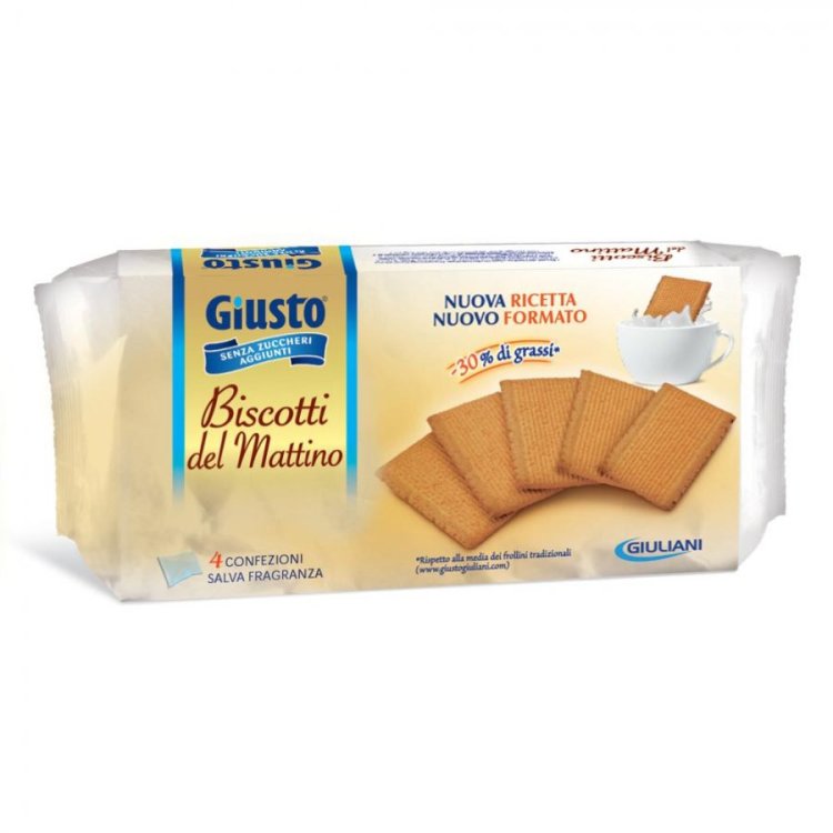 Giusto Senza Zucchero Biscotti Mattino Ideali per Inzuppo 350 g
