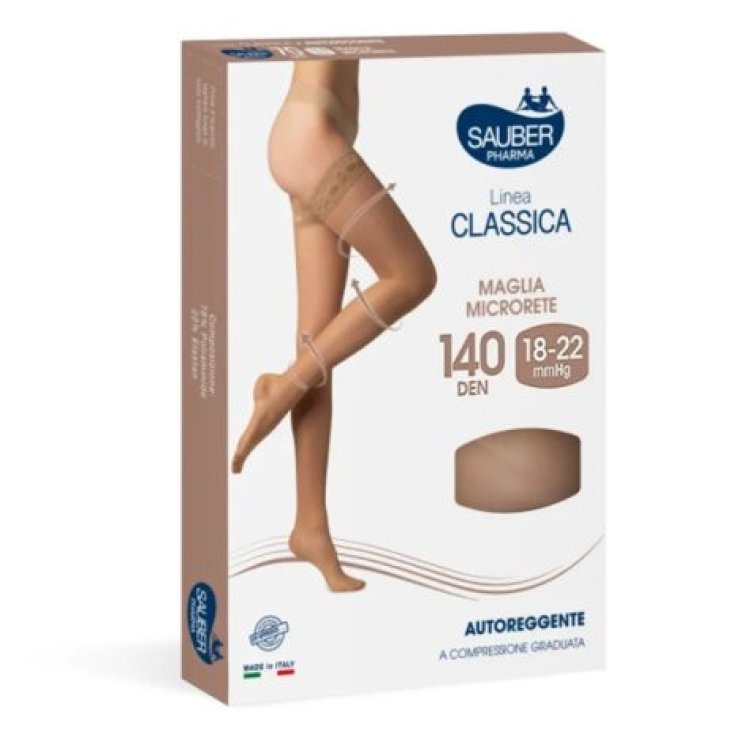 Sauber Autoreggenti 140 Denari Microrete Neutro Beige Taglia 3