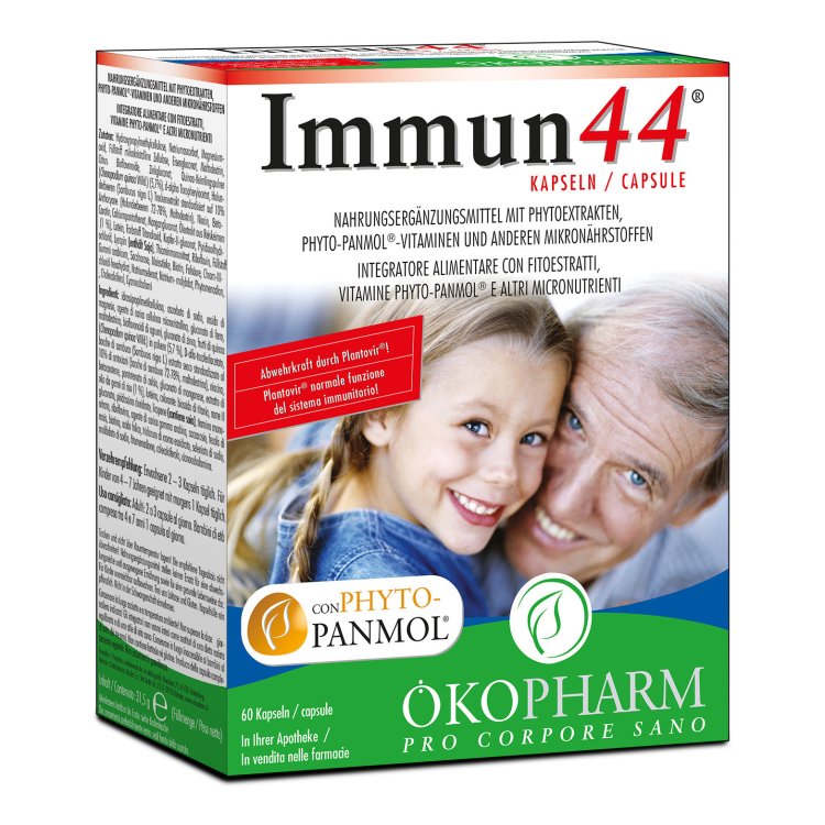 Okopharm Immun 44 Integratore Alimentare Supporto Immunitario in Capsule, 60pz