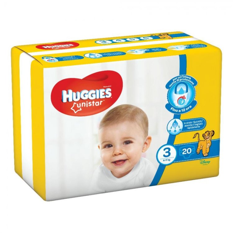 Huggies Unistar Taglia 3 (4-9kg) 20 Pannolini