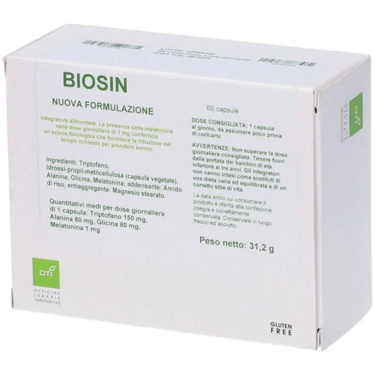 Oti Biosin Integratore Alimentare per Sonno e Rilassamento 60 Capsule