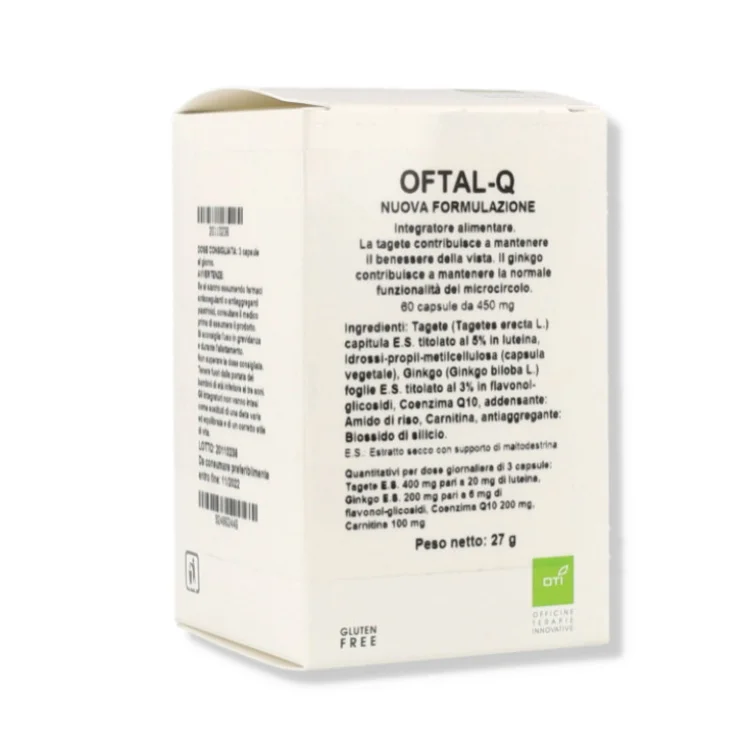 Oti Oftal Q Integratore per Vista con Tagete, Ginkgo e Coenzima Q10 - 60 Capsule
