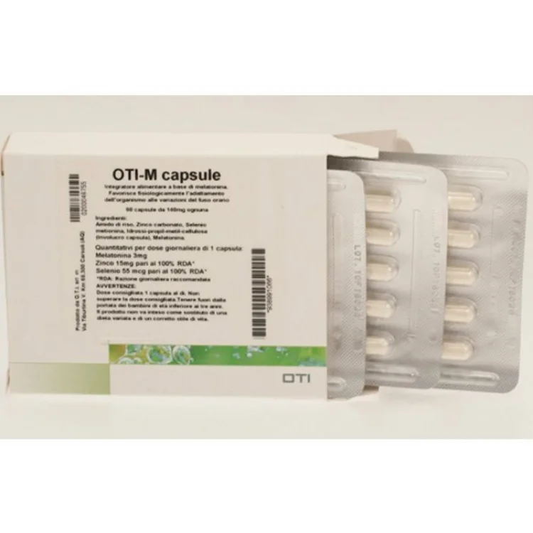 Oti M Integratore Alimentare Melatonina per Sonno e Jet Lag 60 Capsule