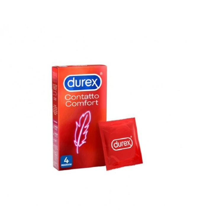 Durex Contatto Comfort Preservativi Ultra Sottili Lubrificati Easy-On 4 Pezzi