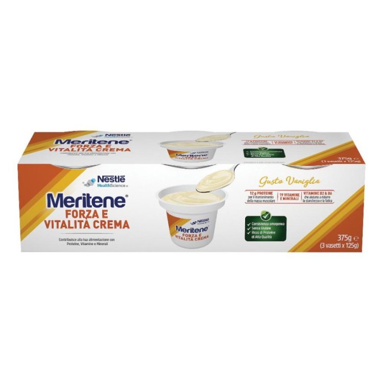 Meritene Crema Dessert Vaniglia Iperproteico e Ipercalorico 3x125g