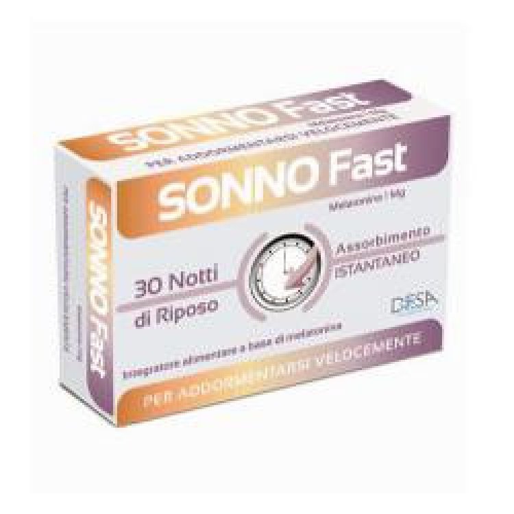 Desa Pharma Sonno Fast Melatonina 1 mg Integratore per il Sonno 30 Compresse