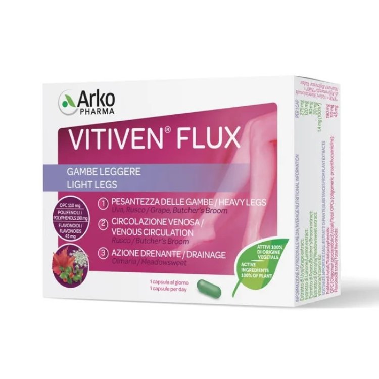 Arkofarm Vitiven Flux Integratore Circolazione Venosa e Microcircolo 30 Capsule