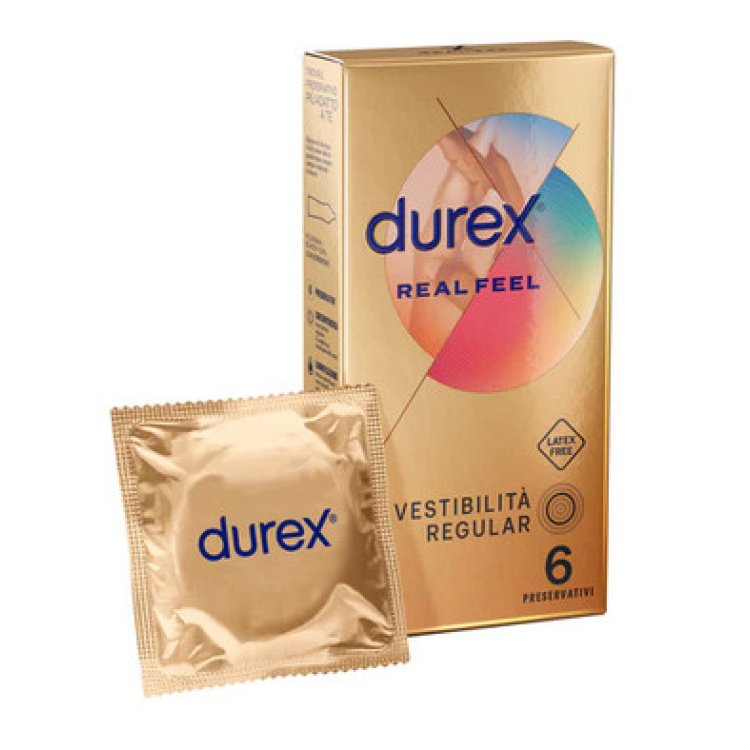 Durex RealFeel Profilattici Senza Lattice Sensazione Naturale 56mm 6 Pezzi