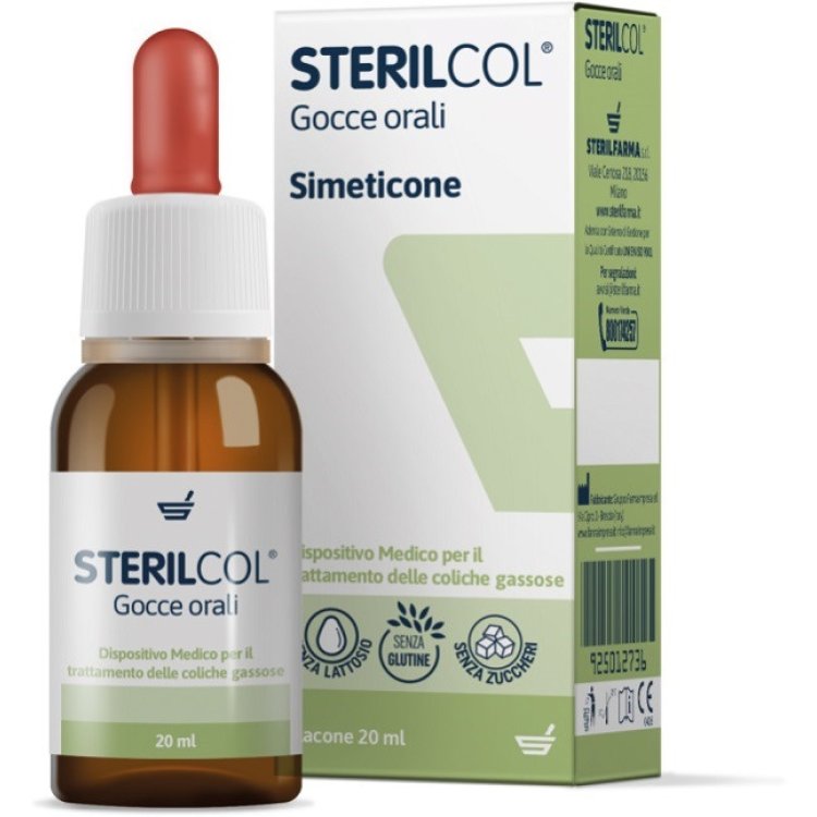 Sterilfarma Sterilcol Gocce Orali Simeticone per Meteorismo e Coliche 20ml