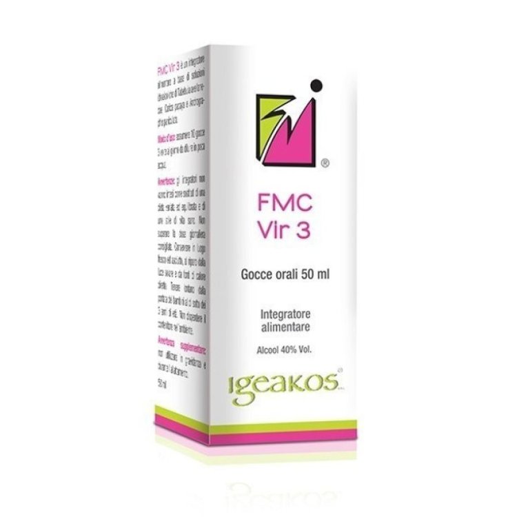 Igeakos FMC Vir 3 Gocce Orali Integratore Estratti Vegetali Senza Glutine 50ml