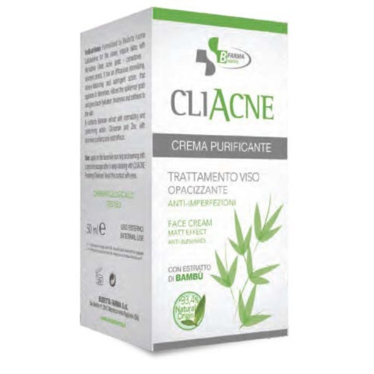 Budetta Farma CliAcne Crema Purificante Trattamento Viso Opacizzante 50ml Budetta Farma CliAcne Crema Purificante Trattamento Viso Opacizzante 50ml