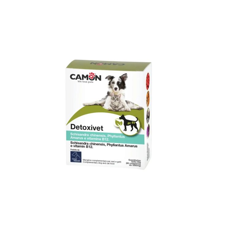 Camon Detoxivet Alimento Complementare per Cani e Gatti per Funzione Digestiva - 60 Compresse