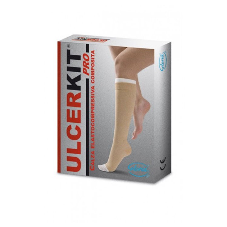 Gloria Ulcerkit Pro 35 Cotton Kit Gambaletto Corto Compressione 35/40 mmHg Misura S