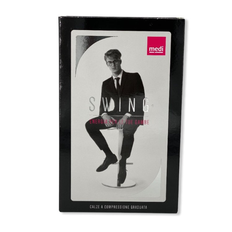 Medi Italia Gambaletto Uomo Cotton Med Nero Taglia 5, 18 mmHg, 1850cm