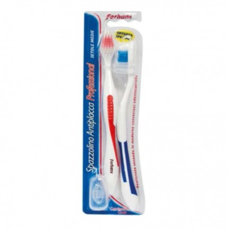 Forhans Twin Pack 2 Spazzolini Professionali per Igiene Orale