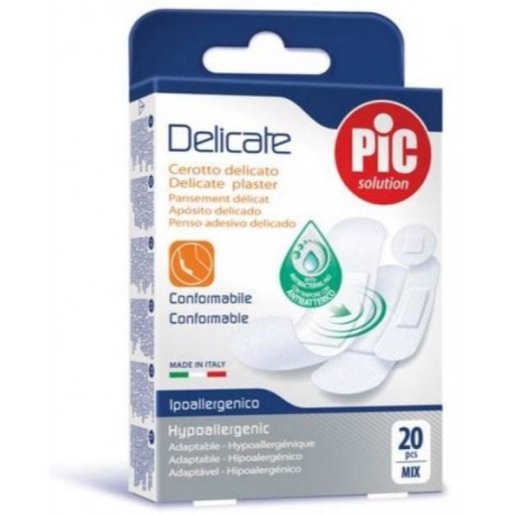 Pic Delicate Cerotti Antibatterici Ipoallergenici 20 Pezzi Mix Formati