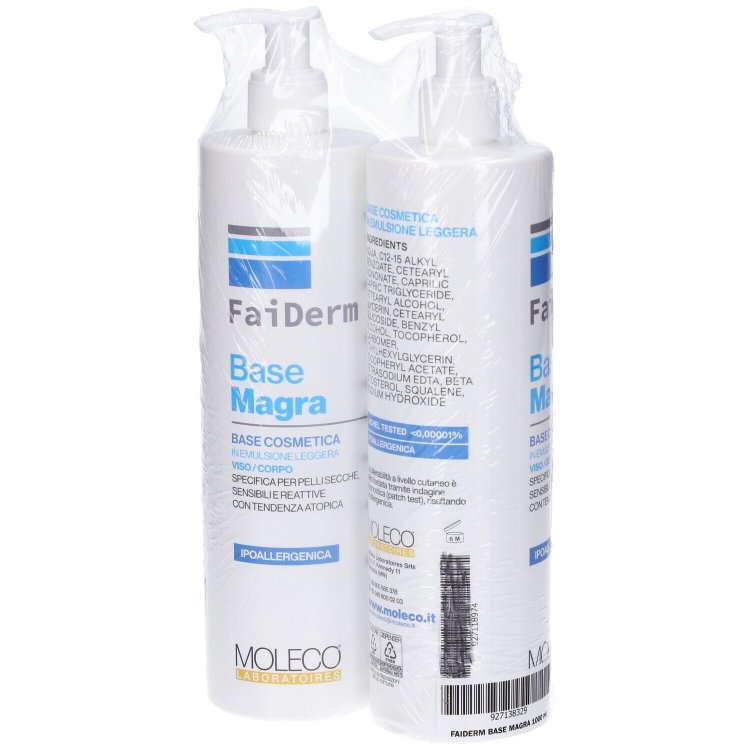 Moleco Laboratoires Faiderm Base Magra Emulsione Reidratante Pelle Sensibile 500ml Moleco Laboratoires Faiderm Base Magra Emulsione Reidratante Pelle Sensibile 500ml