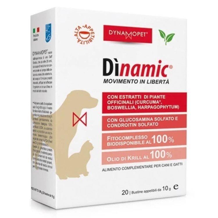 Dinamico D&igrave;NAMIC Medium Supporto Articolare Cani e Gatti 20 Bustine
