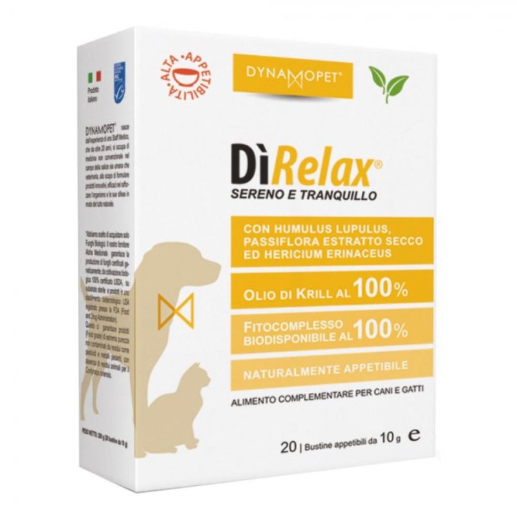 Direlax D&igrave;Relax Medium Integratore Cani Gatti Anti Stress 20 Bustine