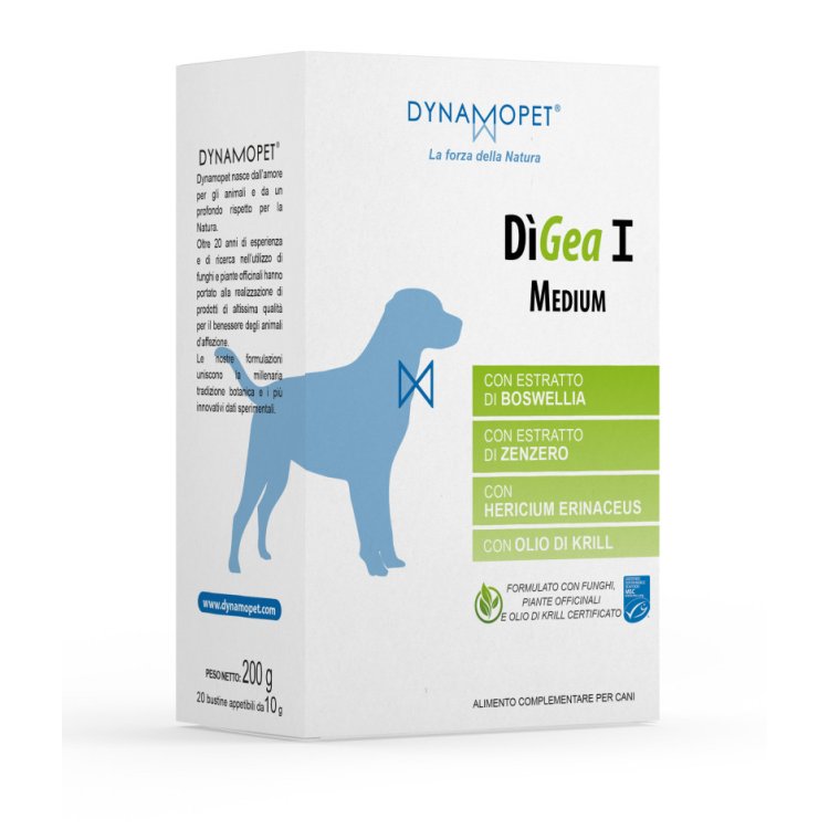 Dynamopet Dientero Medium, Alimento Complementare per Cani e Gatti, Supporto Digestivo in Gel