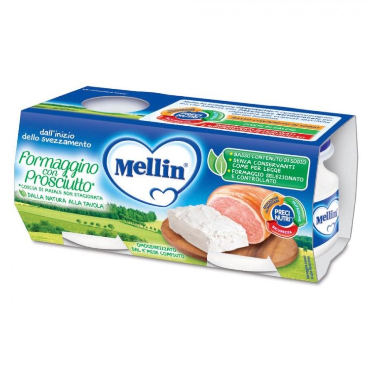 Mellin Formaggino con Prosciutto Omogeneizzato Dal 4&deg; Mese 2x80g