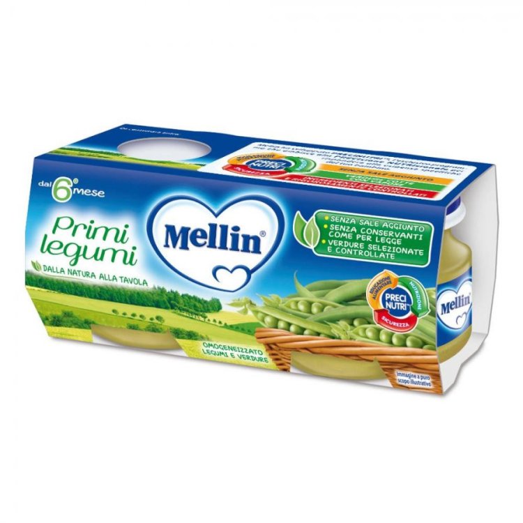 Mellin Omogeneizzato Primi Legumi Alimento Infanzia 2x80g